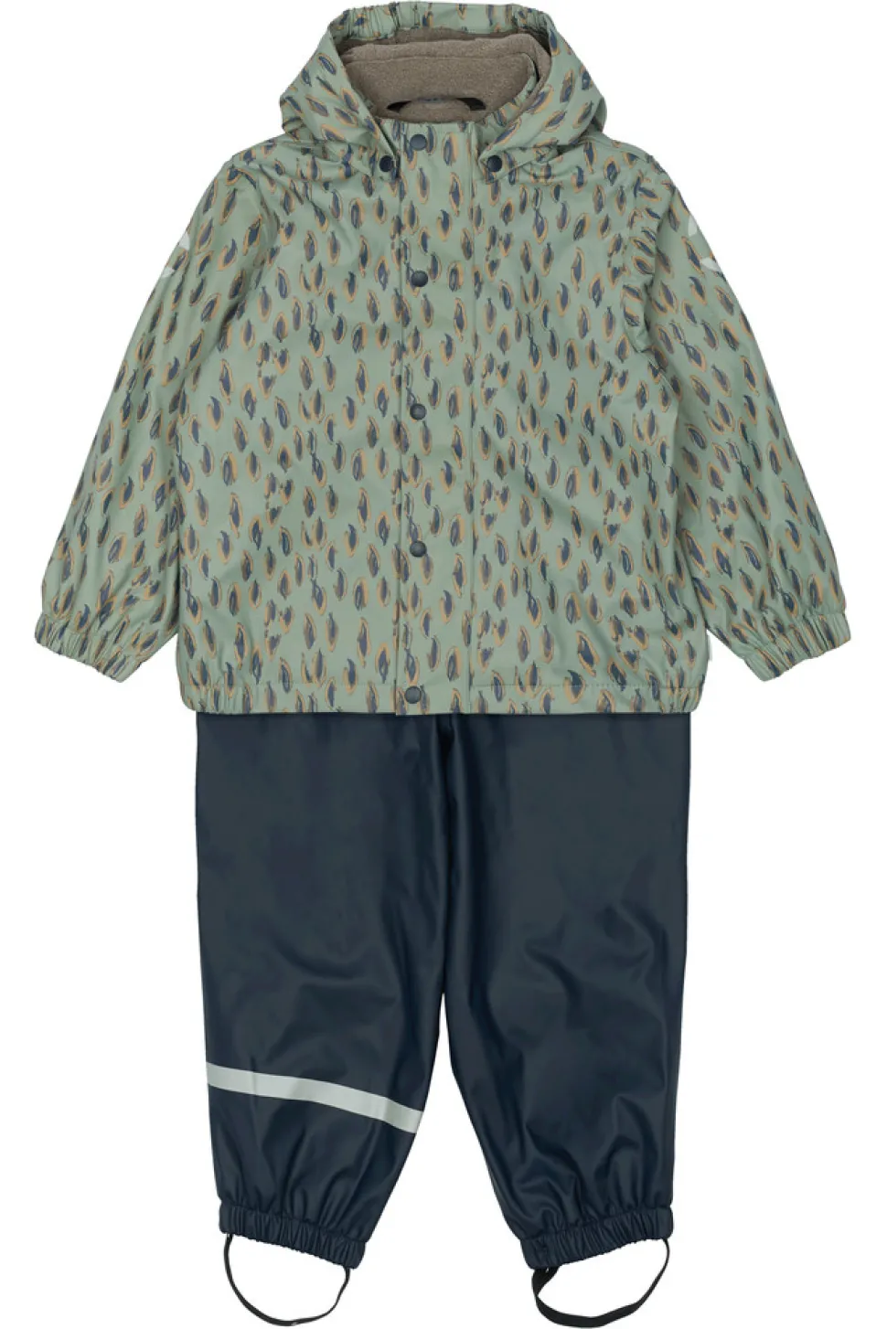 Regnsæt m. Fleece - Iceberg green