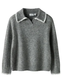 Rikasa Strikket Polo - Grey Melange