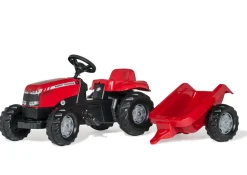 Rolly kid Massey Ferguson pedal traktor med trailer