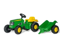 Rolly Kid traktor John Deere pedal traktor med trailer