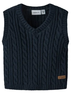 Roman Strikket Vest - Navy Blazer
