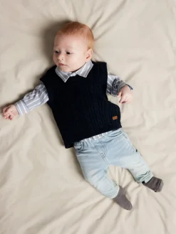 Roman Strikket Vest - Navy Blazer