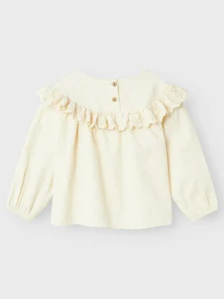 Saku langærmet loose emb top - TURTLEDOVE