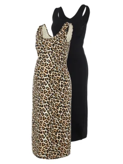 Sannie midi kjole 2-pak - BLACK