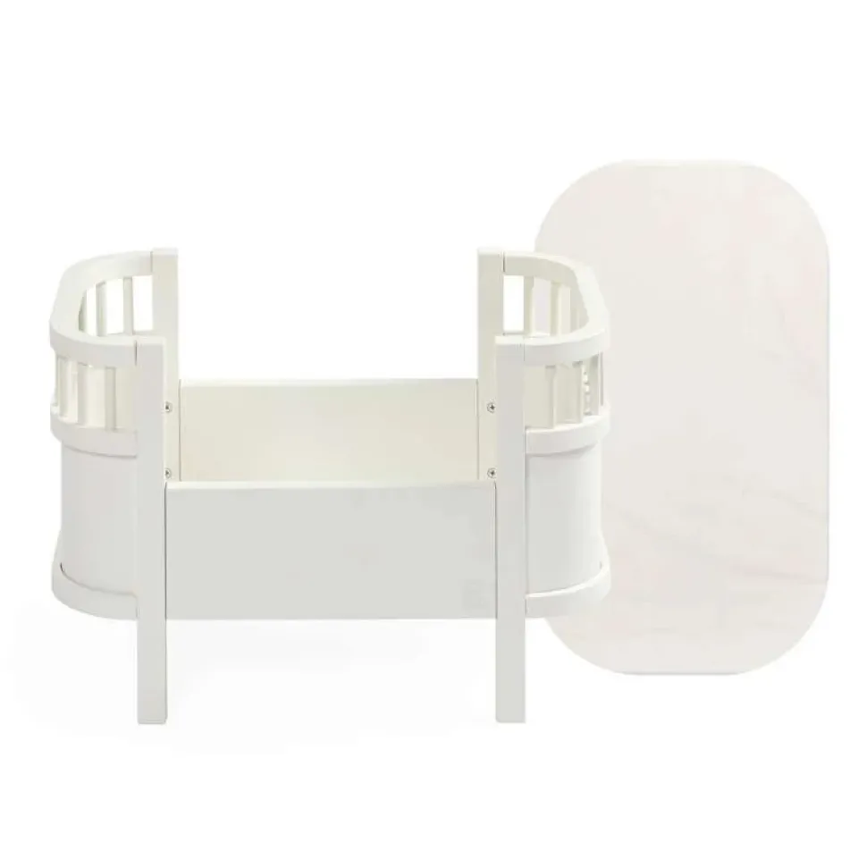 Sebra Dukkesengen + madras, hvid