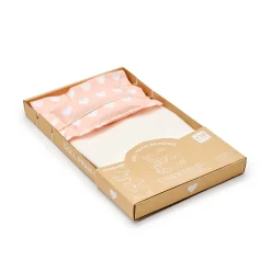 Sengetøj til luksus dukkevogn koral