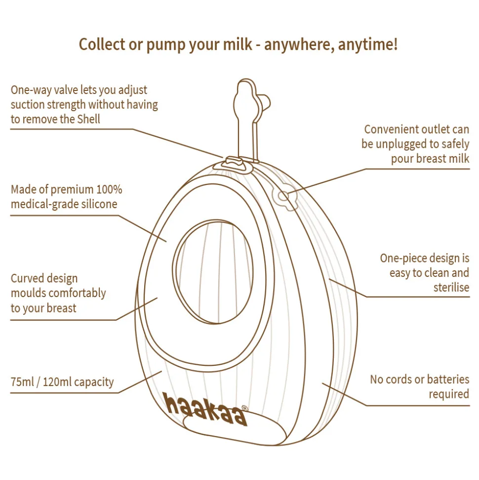 Shell Silikone Brystpumpe 120ml