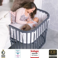 Side by side seng Maxi - Grå