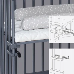 Side by side seng Maxi - Grå