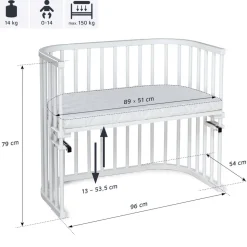 Side by Side seng, Maxi - Hvid