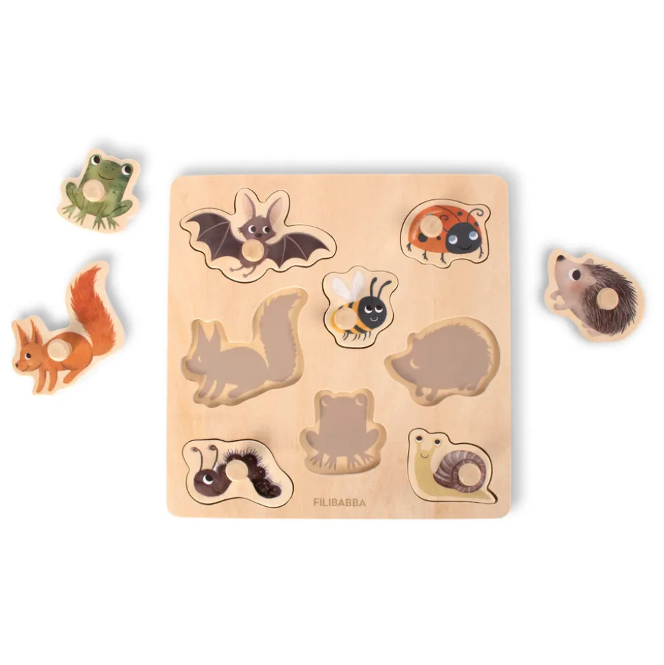 Silhouette-puslespil i træ - Skovens dyr