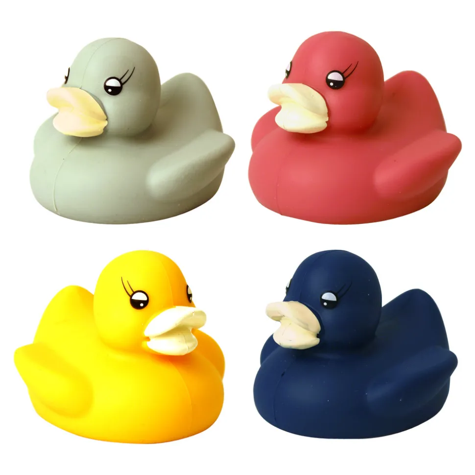 Silikone badeænder, rød, gul, grøn eller blå - 1 stk