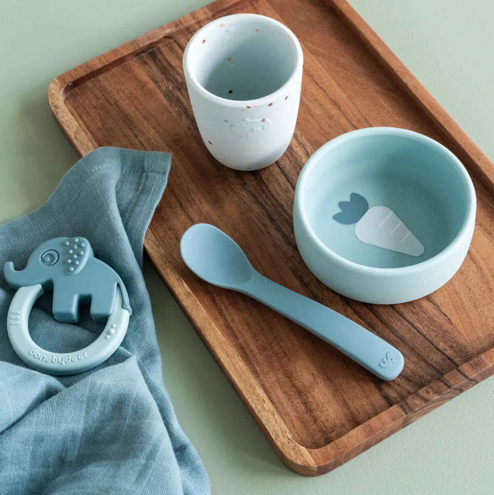 Silikone første spisesæt - Blå