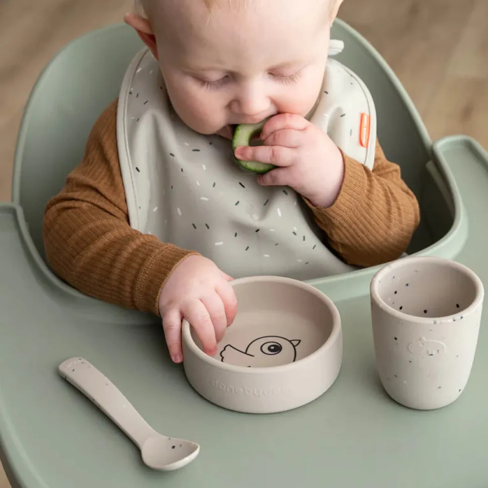 Silikone første spisesæt Birdee Sand