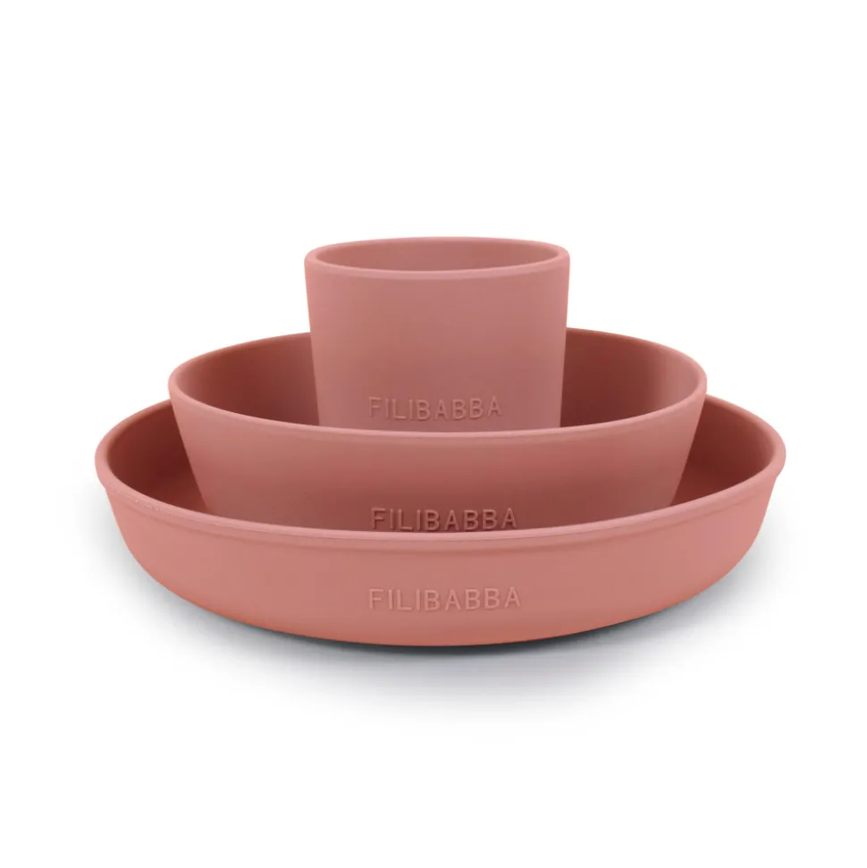 Silikone spisesæt - rose