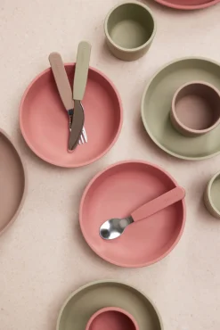 Silikone spisesæt - rose