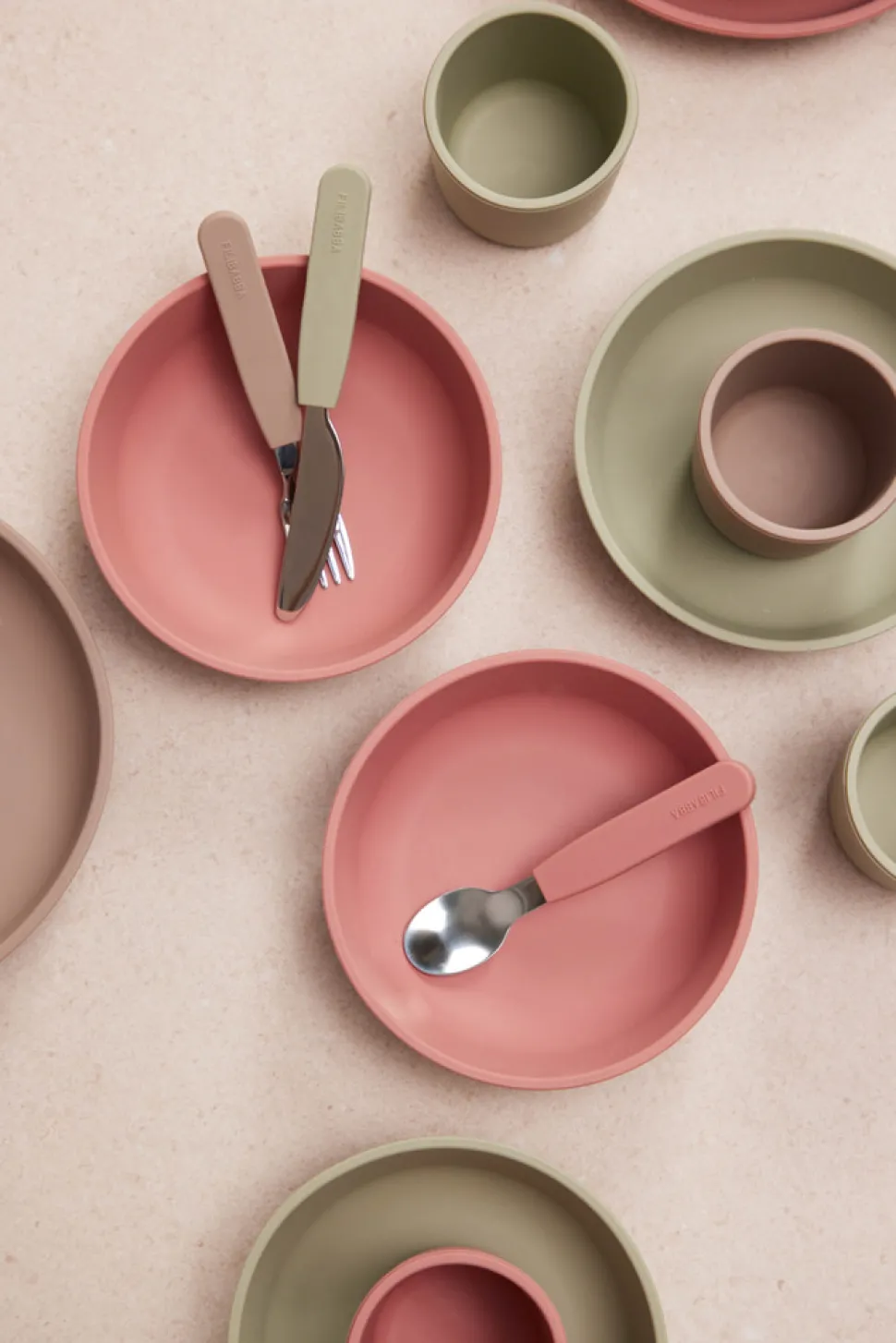 Silikone spisesæt - rose