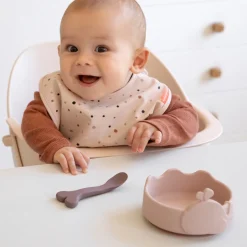 Silikone Stick & Stay skål og babyske Wally - Blå