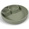 Silikone tallerken ruminddelt - green