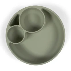 Silikone tallerken ruminddelt - green