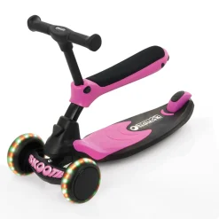 Skootie 2i1 løbehjul - neon pink