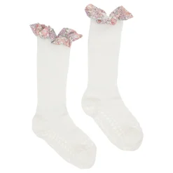 Skridsikre Strømper - Liberty - Off White / Michelle pink