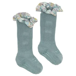 Skridsikre Strømper - Liberty - Dusty Blue / Michelle Purple