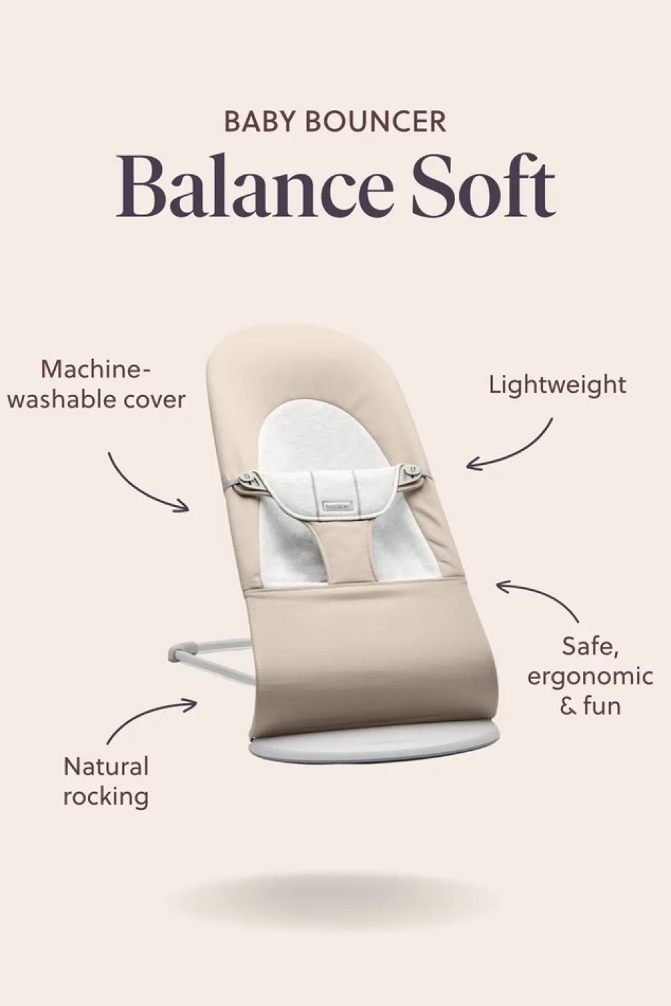 Skråstol Balance Soft, Sandgrå