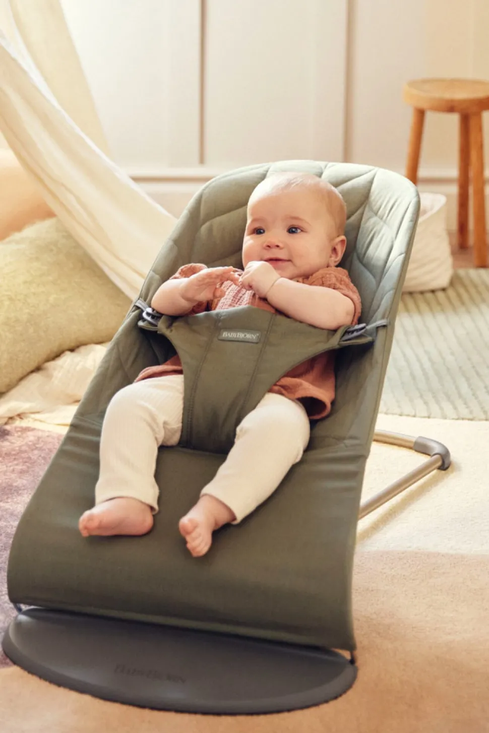 Skråstol Bliss Vævet, blomsterbladsquilt,mørkegrøn