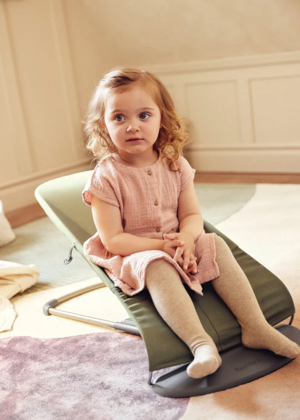 Skråstol Bliss Vævet, blomsterbladsquilt,mørkegrøn