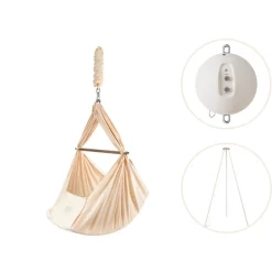 Slyngevugge inkl. motor og stativ - Rose cloud