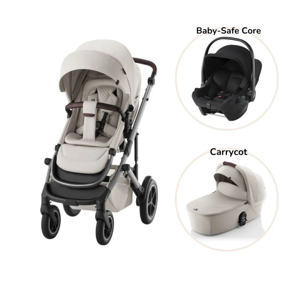 Smile 5Z lux inkl. liggedel og Baby-Safe Core autostol - soft taupe/space black