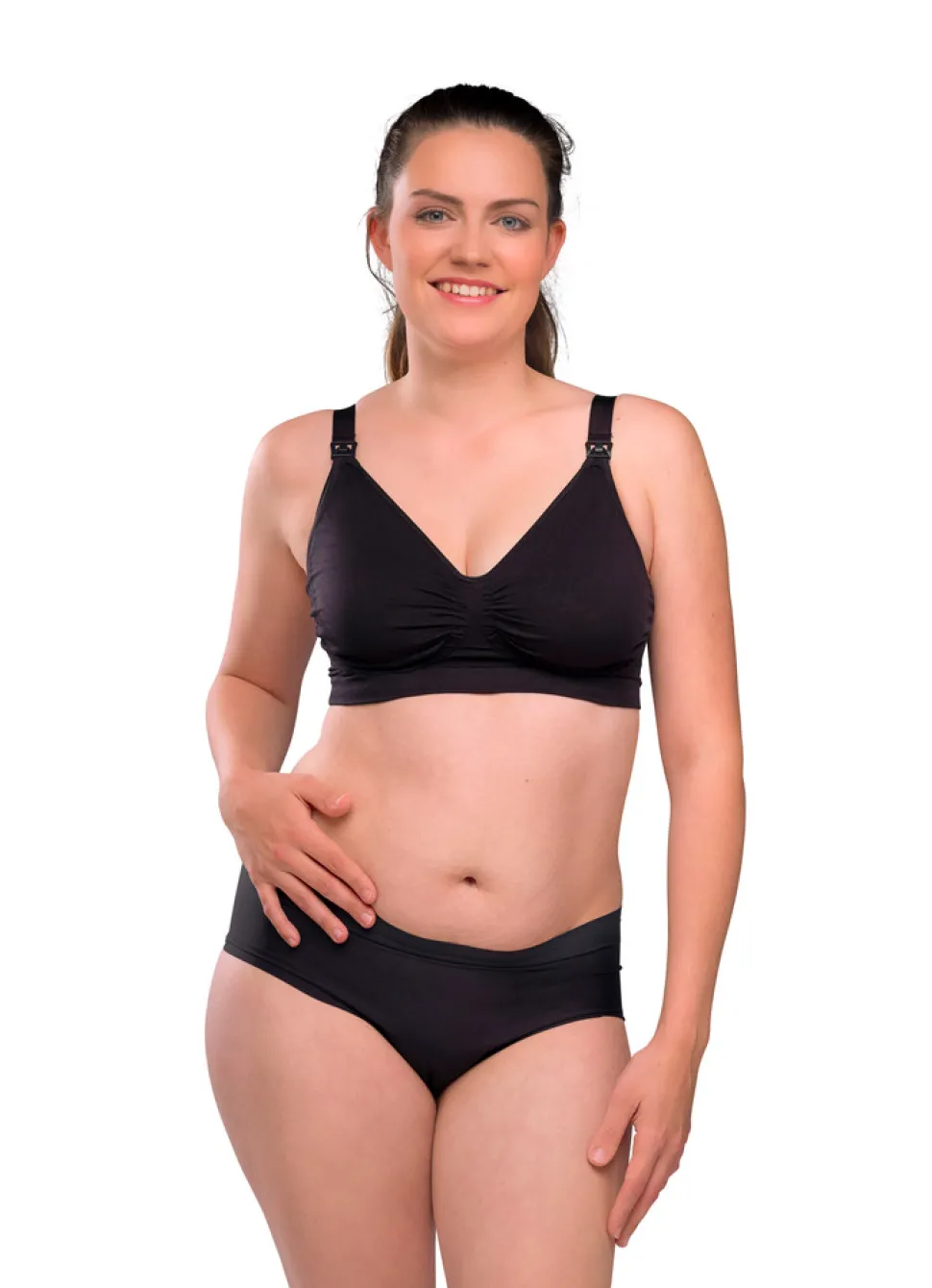 Sømløs Amme BH Med Gelé Bøjle - Sort