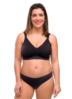 Sømløs Amme BH Med Gelé Bøjle - Sort