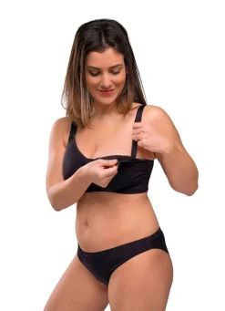 Sømløs Amme BH Med Indlæg - Black