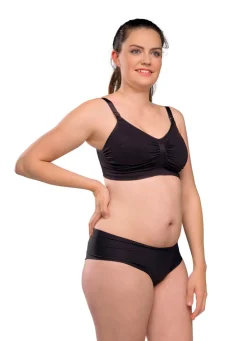 Sømløs Amme BH Med Indlæg - Black