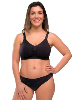 Sømløs Amme BH Med Indlæg - Black