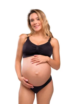 Sømløs Amme BH Med Indlæg - Black