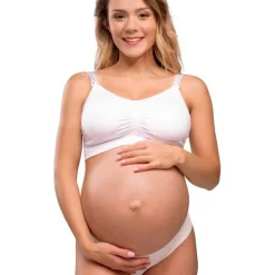 Sømløs Amme BH Med Indlæg - White