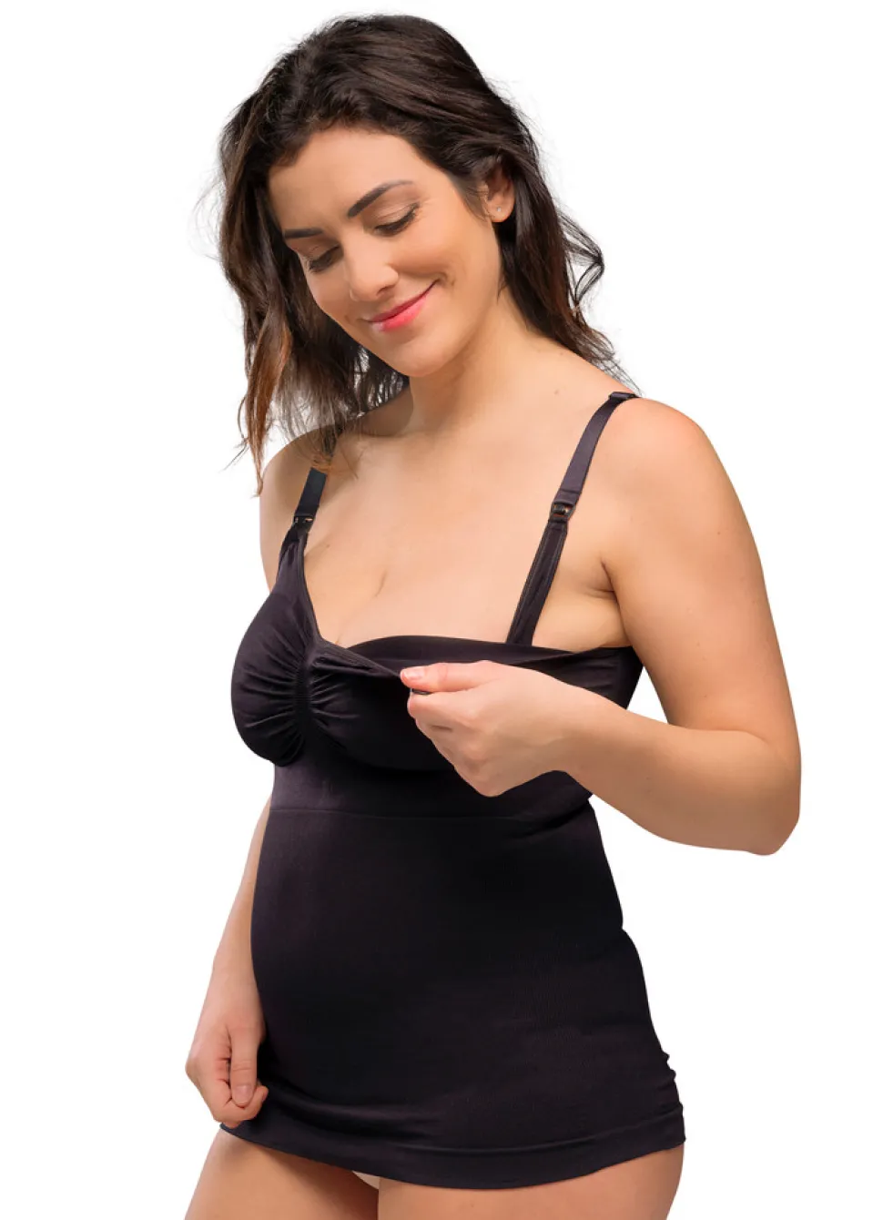 Sømløs Ammetop Med Shapewear - Sort