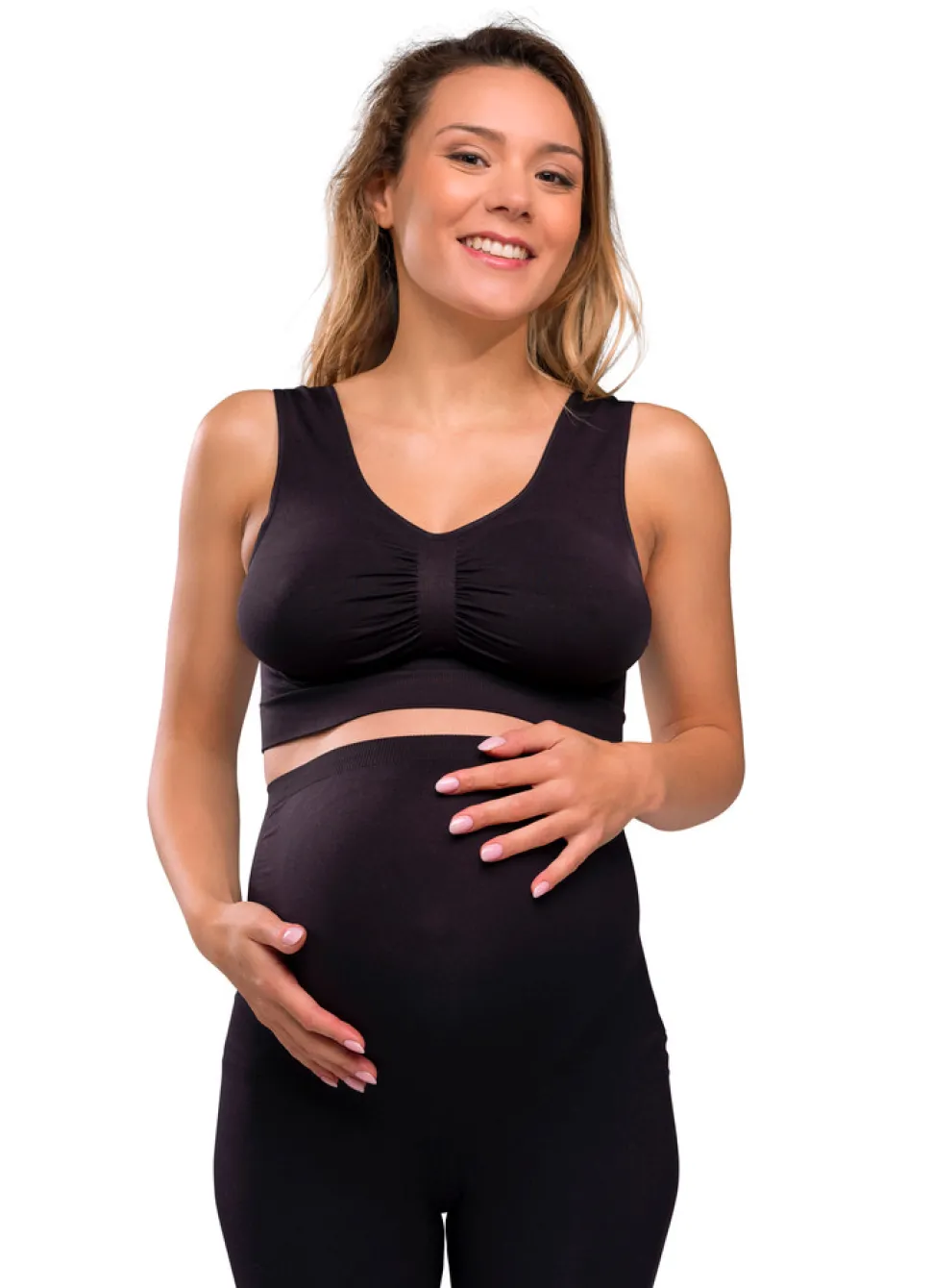 Sømløs Graviditets BH - Sort