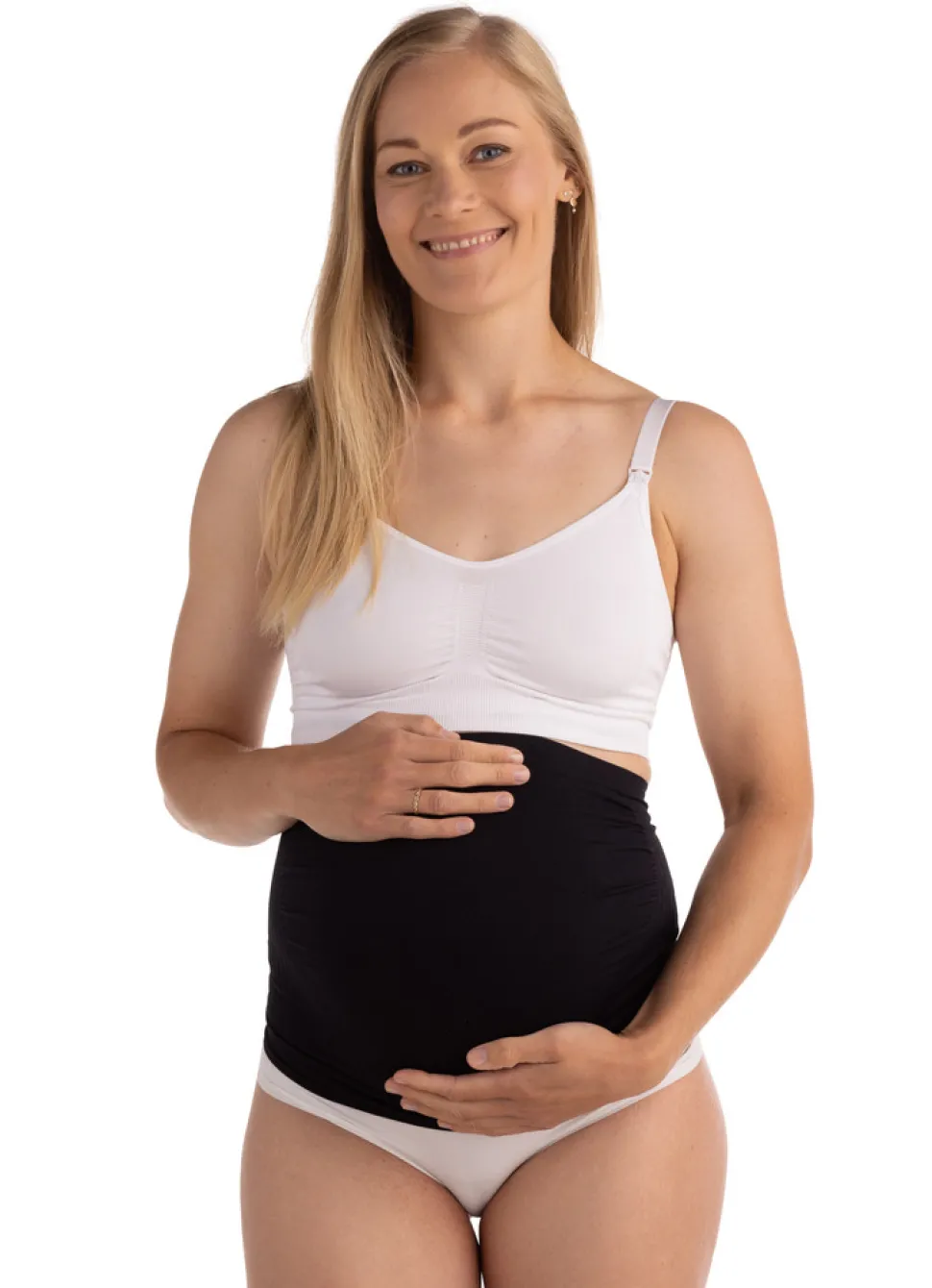 Sømløs Graviditetsstøttebånd - Sort