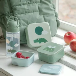 Snack boks sæt 3 stk Happy clouds - Grøn