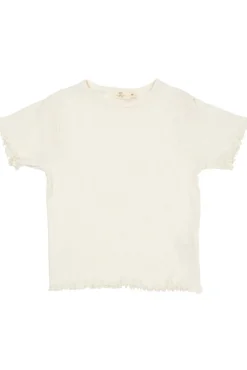 Sommer pointelle t-shirt - CREAM