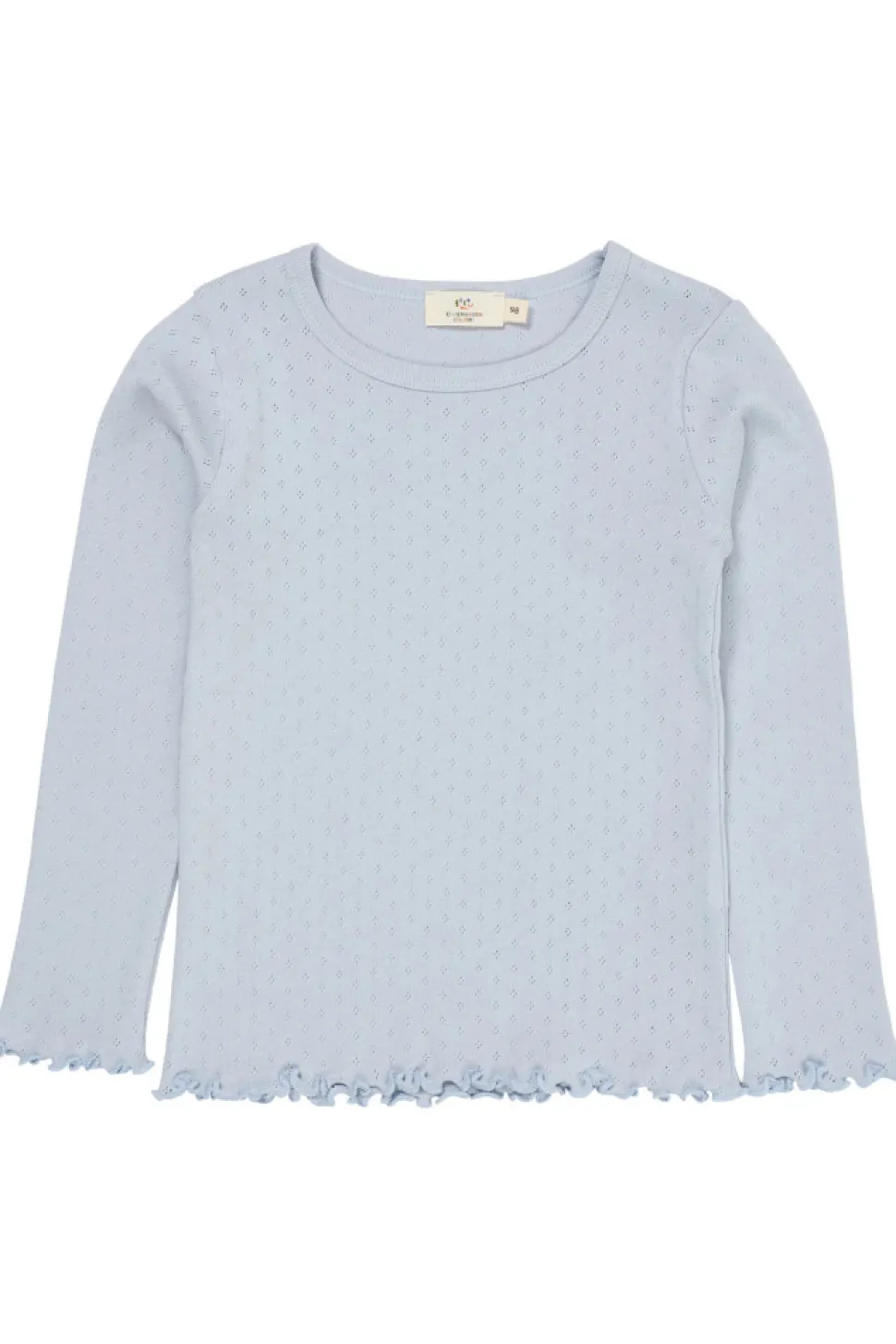 Sommer pointelle t-shirt - DUSTY BLUE