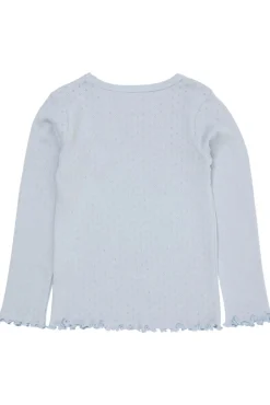 Sommer pointelle t-shirt - DUSTY BLUE