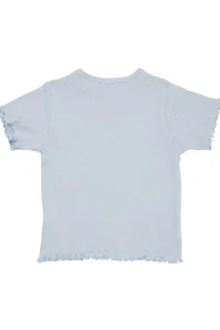 Sommer pointelle t-shirt - DUSTY BLUE