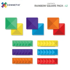 Square Pack - magnetsæt 42 dele - rainbow