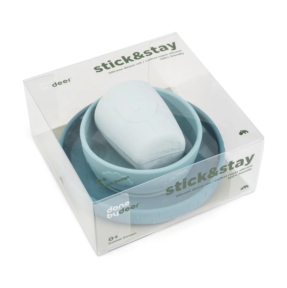 Stick&Stay spisesæt Deer friends Blå