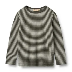 Stig T-shirt Langærmet - Winter forest stripe